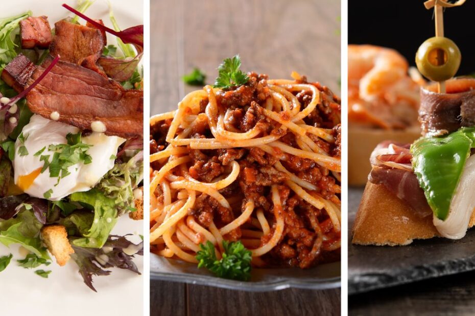 Te trzy miasta to raj dla smakoszy jesienią Foto: salade lyonnaise, spaghetti bolognese i pintxos