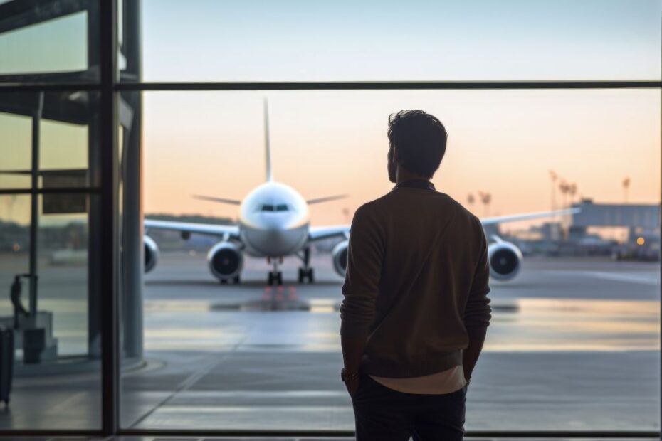 mężczyzna wszedł na pokład bez biletu i paszportu Foto: mężczyzna w terminalu lotniskowym