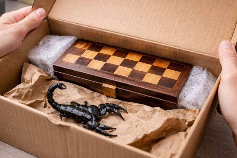 Żywy skorpion w paczce z Chin