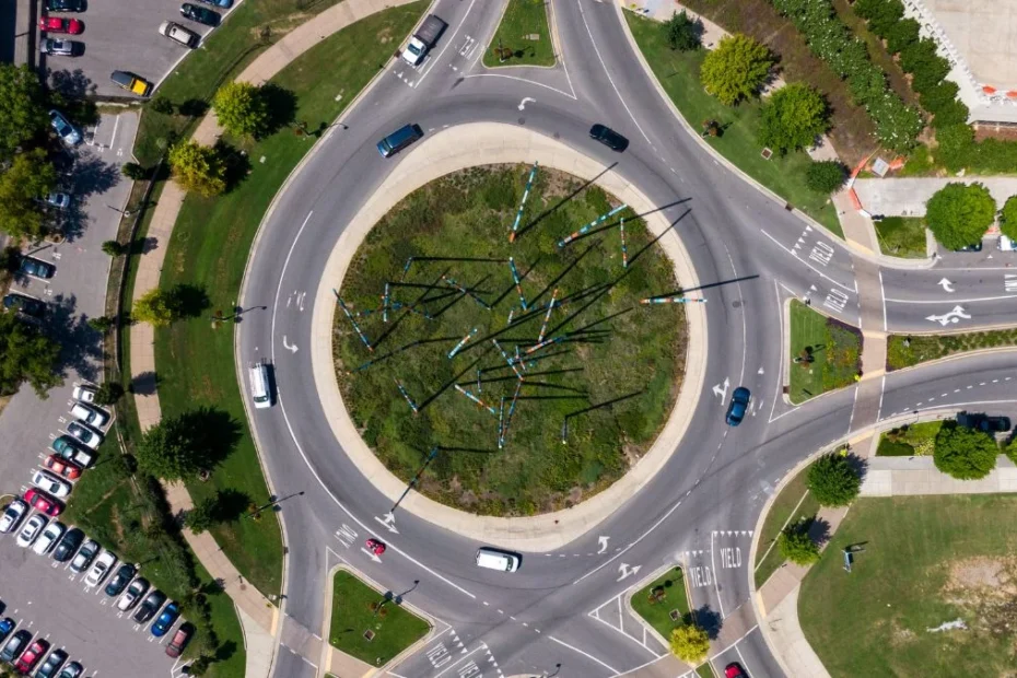 Największe rondo w Polsce Foto: rondo z lotu ptaka