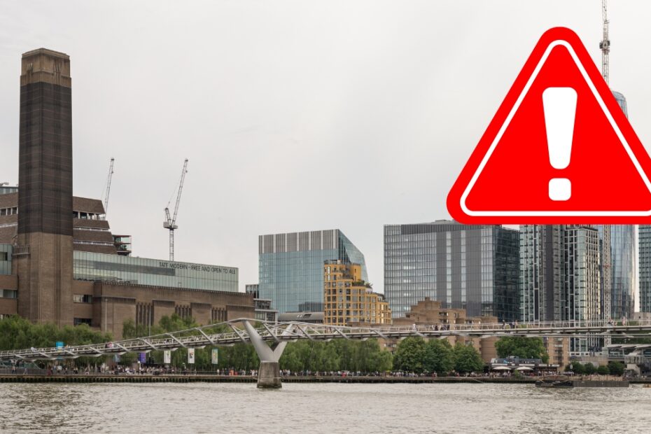 Ewakuacja w muzeum Tate Modern zdjecie muzeum tate modern