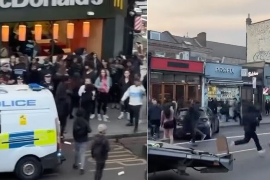 Zamieszki młodzieży w londyńskim Clapham