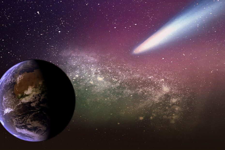 Katastrofa dzięki której pojawił się człowiek Foto: meteoryt zmierzający w kierunku ziemi