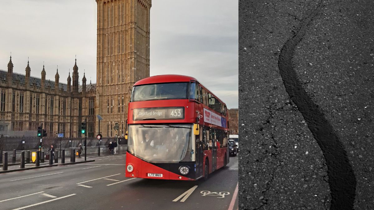 Nawet 65°C na ulicach Londynu Foto: ulica w Londynie, rozgrzany asfalt