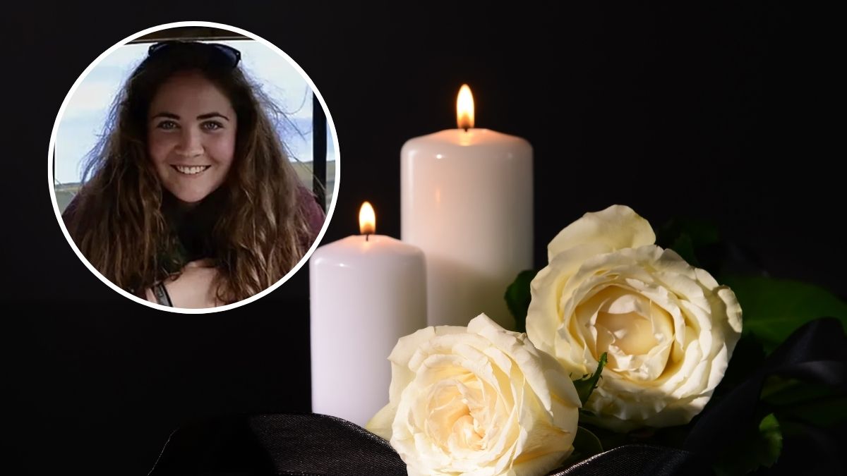 Tragiczna śmierć z powodu niedoboru witaminy B12 Foto: świeca i białe róże na czarnym tle i zdjęcie Georginy