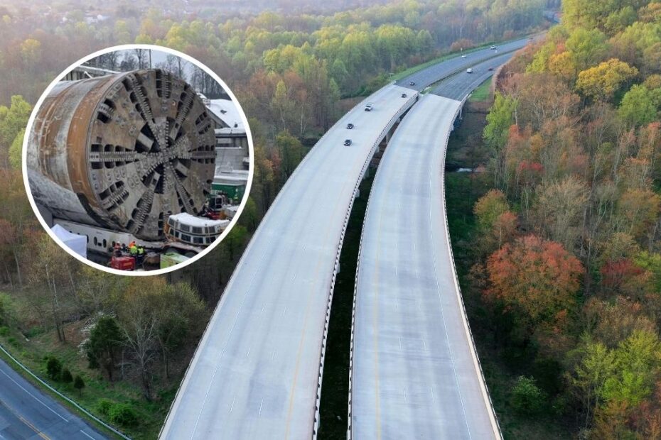 największy tunel drogowy w Polsce Foto: droga ekspresowa, maszyna TBM w kółku