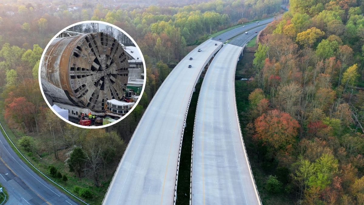 największy tunel drogowy w Polsce Foto: droga ekspresowa, maszyna TBM w kółku