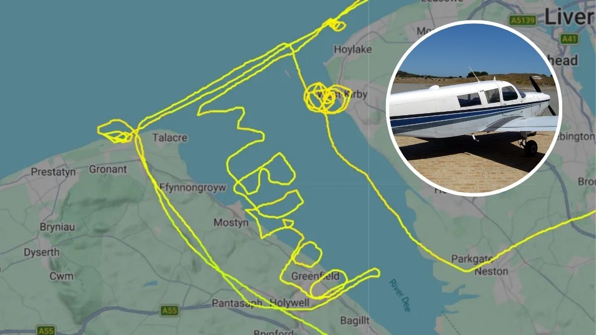 Pilot napisał na niebie „Nudzę się” Foto: zdjęcie z radaru Flightradar24, samolot w kółku