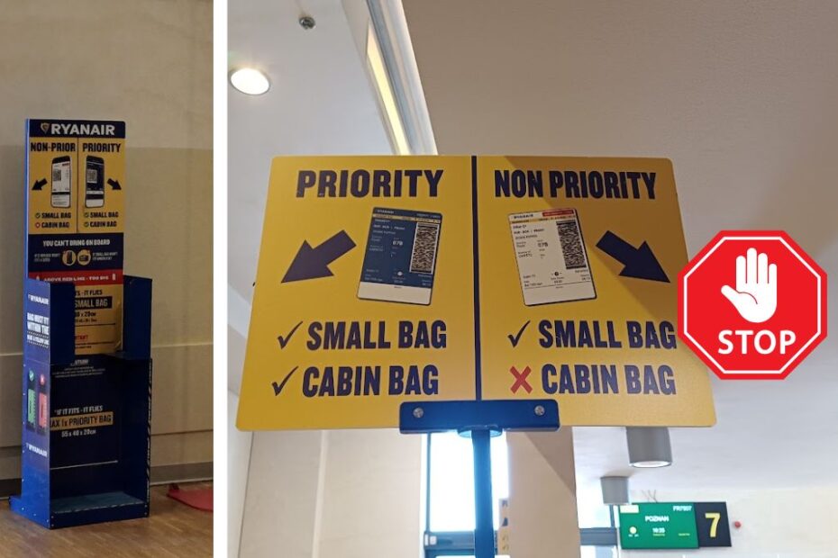 Koniec z wciskaniem walizki do sizera Foto: sizery Ryanair na lotnisku