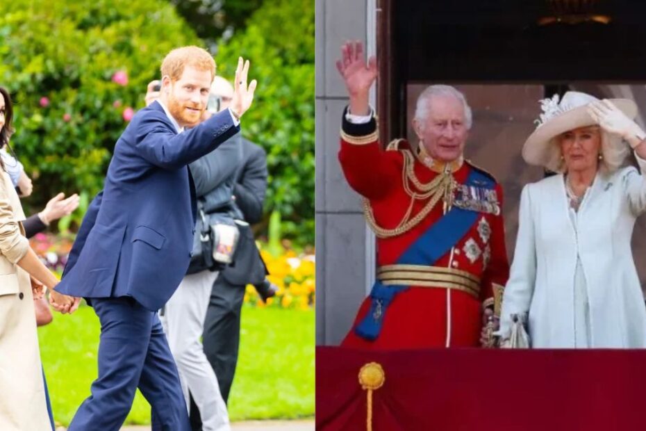 Spotkanie Harry'ego z królem Karolem Foto: Harry z Meghan i Król Karol z Camillą
