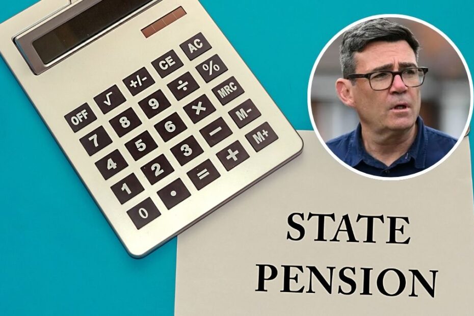 podatek od emerytury państwowej w Wielkiej Brytanii foto: zdjęcie premiera UK i kalkulator i napis state pension