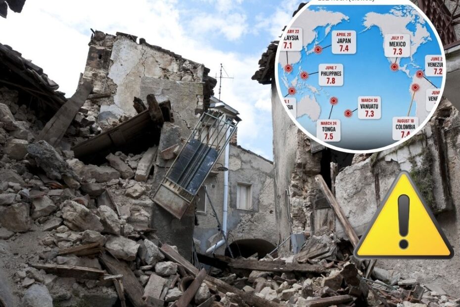 10 potężnych trzęsień ziemi w 2026 roku Foto: zawalone budynki, mapa trzęsień ziemi w kółku