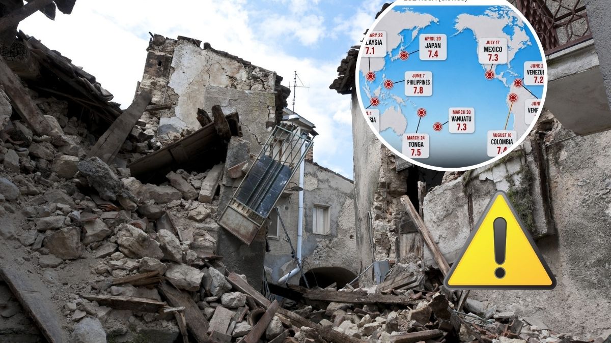 10 potężnych trzęsień ziemi w 2026 roku Foto: zawalone budynki, mapa trzęsień ziemi w kółku
