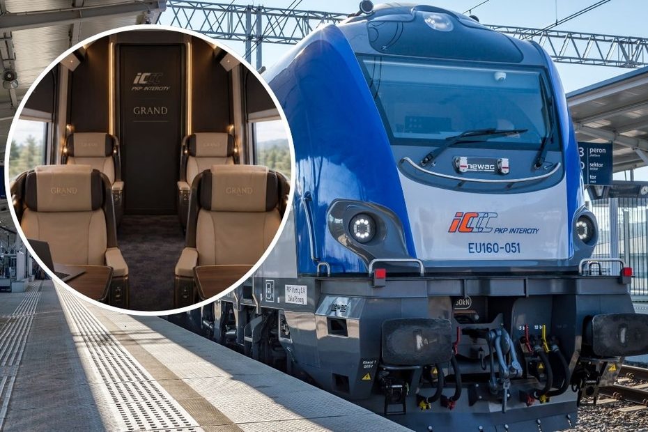 luksusowa klasa biznesowa w PKP Intercity Foto: pociąg PKP Intercity, klasa Grand w kółku