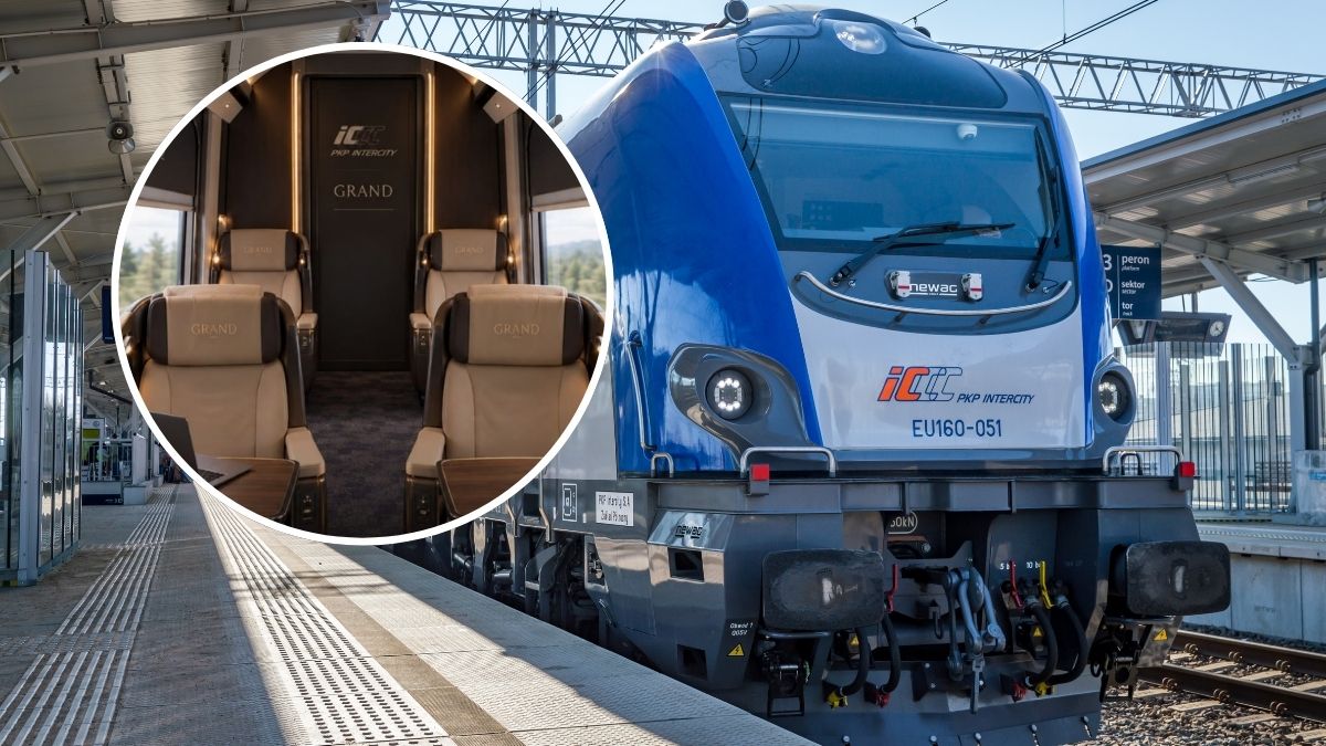 luksusowa klasa biznesowa w PKP Intercity Foto: pociąg PKP Intercity, klasa Grand w kółku