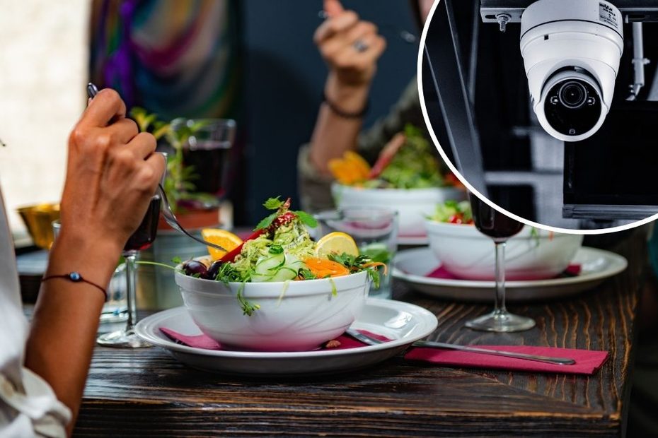 Udawali że znaleźli plastik w jedzeniu żeby nie płacić rachunku Foto: restauracja i kamera monitoringu