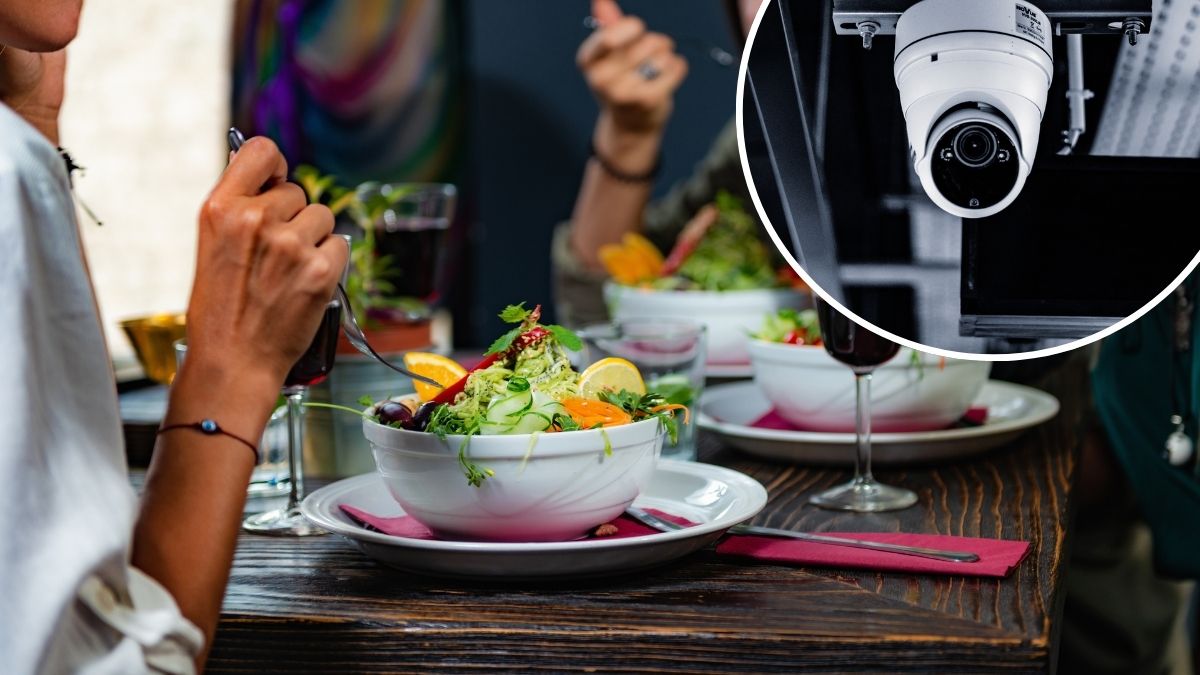 Udawali że znaleźli plastik w jedzeniu żeby nie płacić rachunku Foto: restauracja i kamera monitoringu