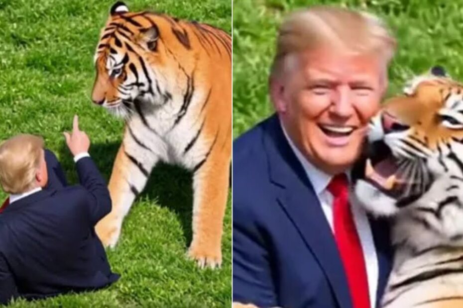 Donald Trump opublikował film AI z parodią śmiertelnego ataku tygrysa w Wielkiej Brytanii.