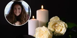 Tragiczna śmierć z powodu niedoboru witaminy B12 Foto: świeca i białe róże na czarnym tle i zdjęcie Georginy